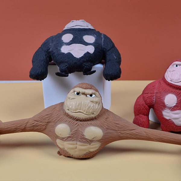 Stretchy monkey toys, Splat monkey stress toy, Squeeze monkey splat toys, stress relief fidget toys stress squeeze gorilla toys brown Brown