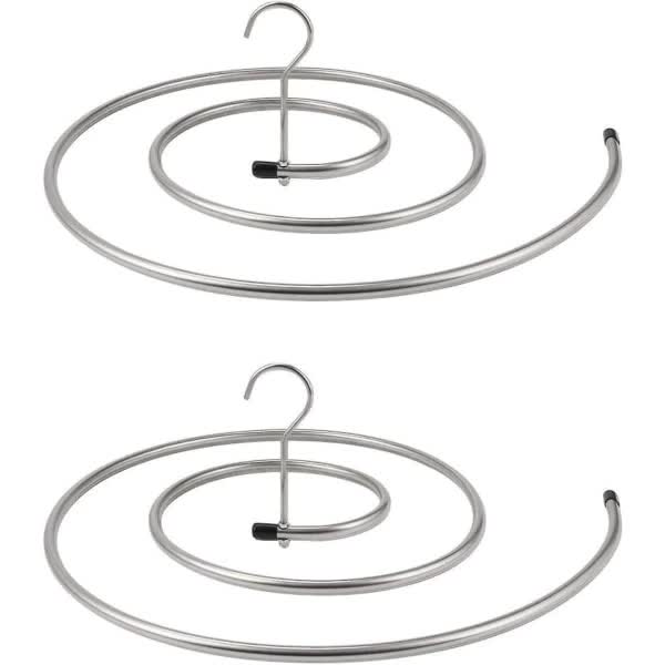 QU/2 pcs Clothes Drying Rack Stainless Steel Laundry Holder Spiral Hanger for Blankets, Sheets, Curtains (Silver)