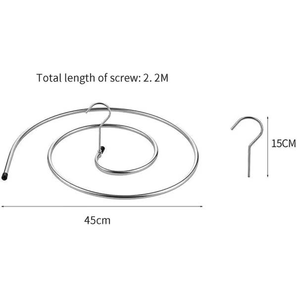 QU/2 pcs Clothes Drying Rack Stainless Steel Laundry Holder Spiral Hanger for Blankets, Sheets, Curtains (Silver)