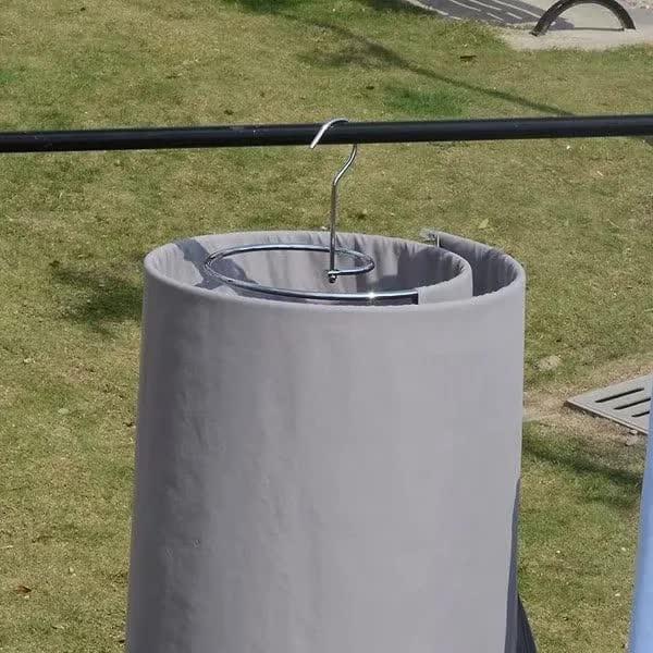 QU/2 pcs Clothes Drying Rack Stainless Steel Laundry Holder Spiral Hanger for Blankets, Sheets, Curtains (Silver)