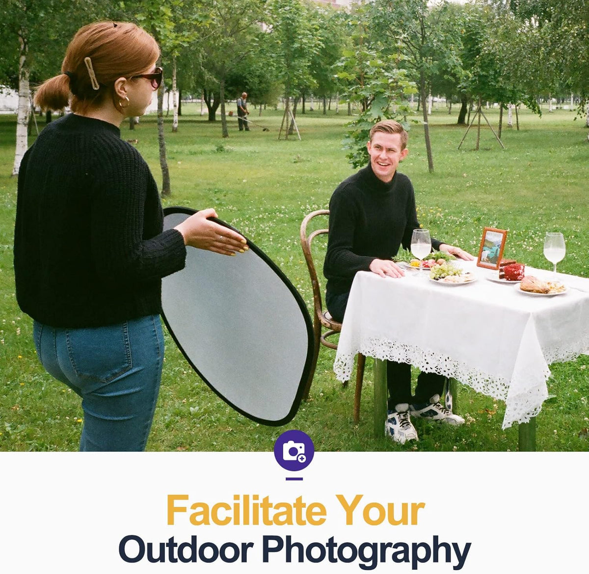 60 x 90 cm Light Reflectors 5-in-1 Photo Foldable Photo Reflector Large Oval Portable Foldable Light Reflector, with Carrying Bag