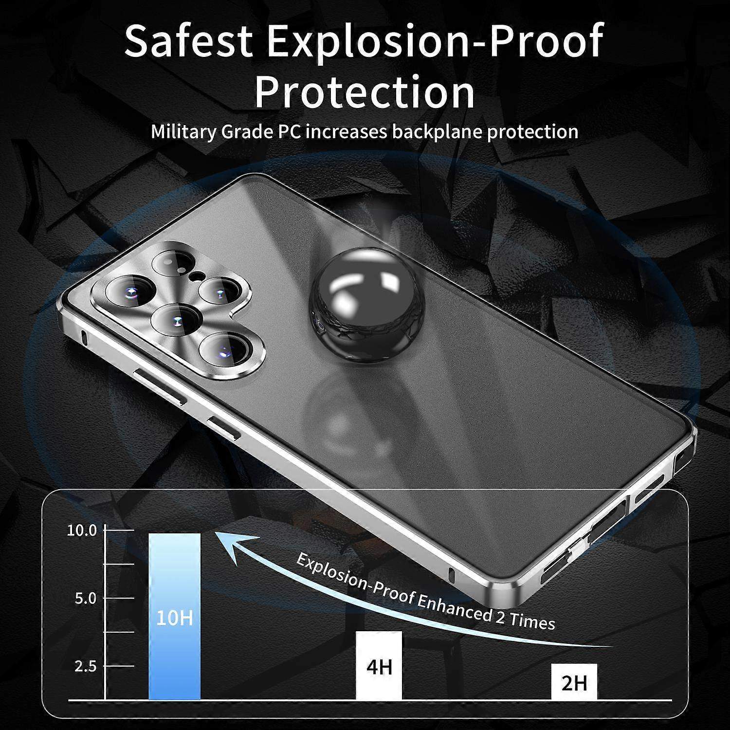 Compatible with Samsung Galaxy S25 Ultra Case Anti-Spy Double-Sided Tempered Glass Magnetic Phone Case - WELLNGS Black_yux Black