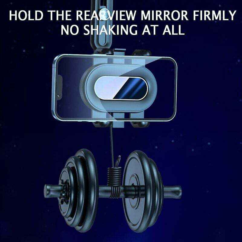 Car Rearview Mirror Phone Holder 360 Rotating Navigation Mount for Car
