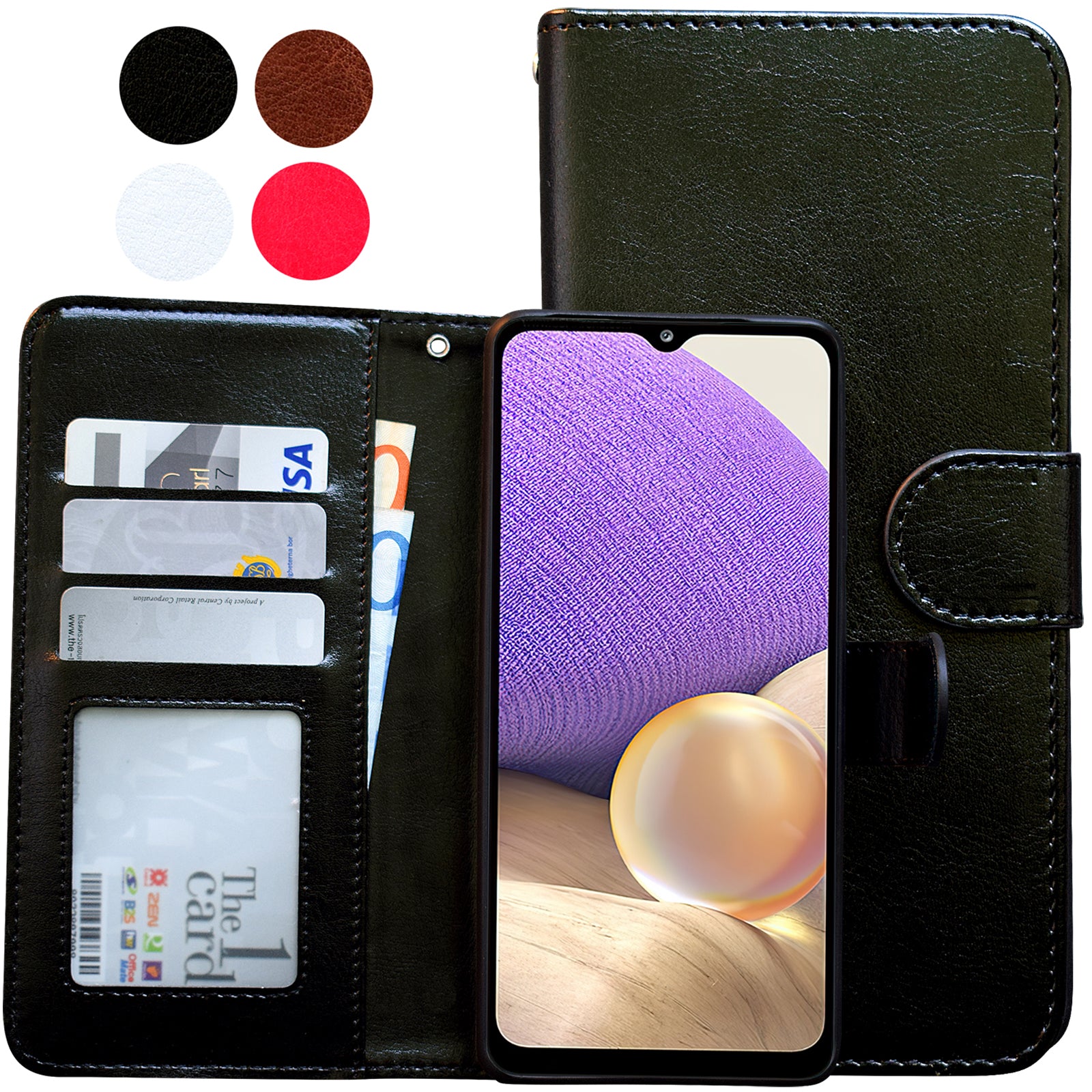 Samsung Galaxy A32 5G - Leather Case / Protection Black_max_sai Black