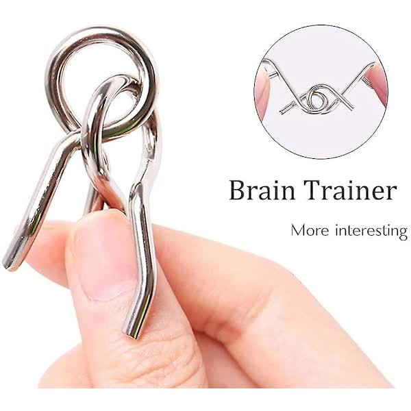 8pcs/set Metal Brain Teaser IQ Brain Training Puzzle Rings Separate Toy Board Games for Kids and Adults