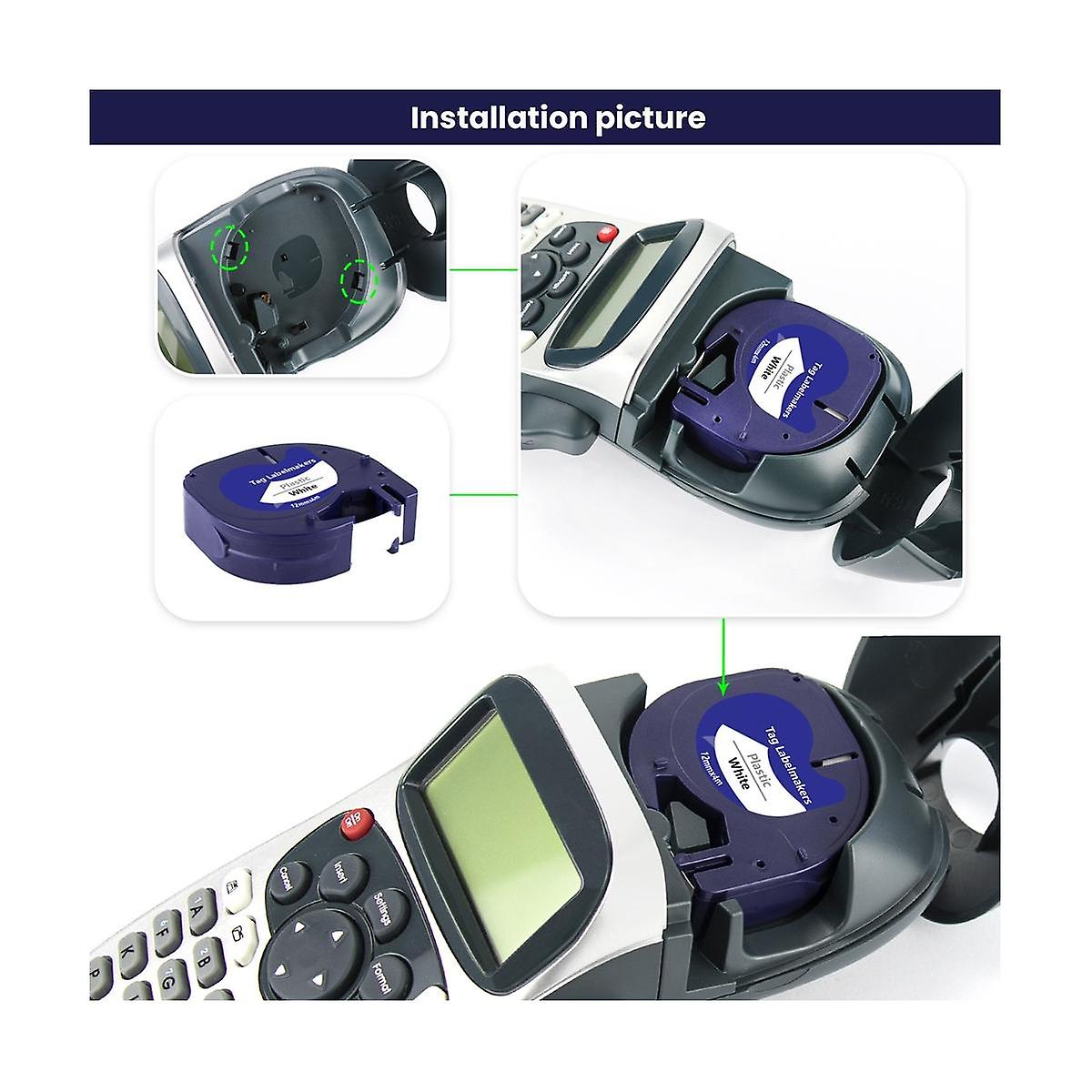 5-pack Label Tape Roll for Letratag Refill Plastic 91331, Compatible Label Tape Black on White 913 -ge