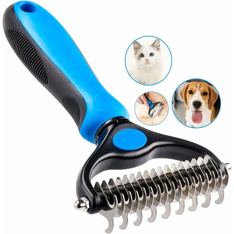 Dog Brush Cat Brush, Professional Dog Dematting Comb and Long Hair Dog Brush, Grooming Rake for Dogs and Cats to Remove Undercoat from Pets