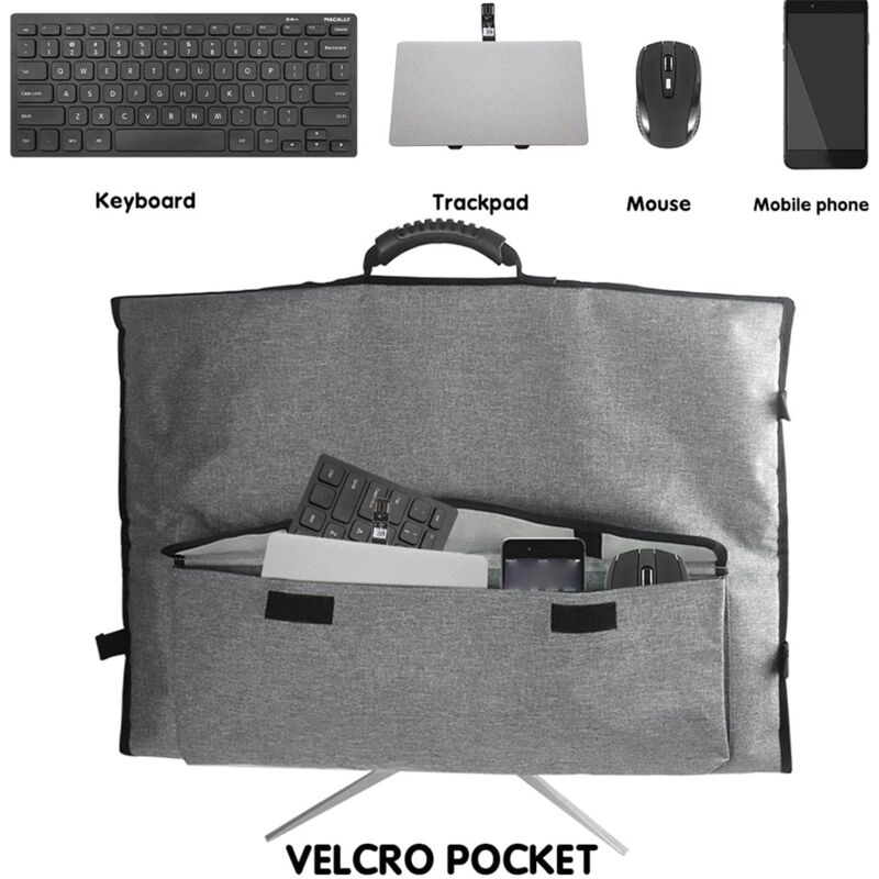 Monitor Carrying Case, Protective Storage Bag with Carrying Handle, Compatible with 24 to 27-inch Desktop Computer Monitors and Accessories