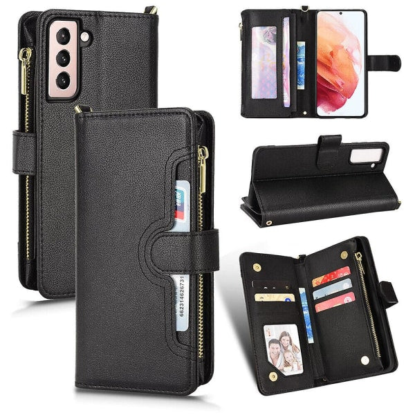 Compatible Case for Samsung Galaxy S21 5G, Magnetic Wallet, Premium Leather, Card Holder, Protective Case with Cover