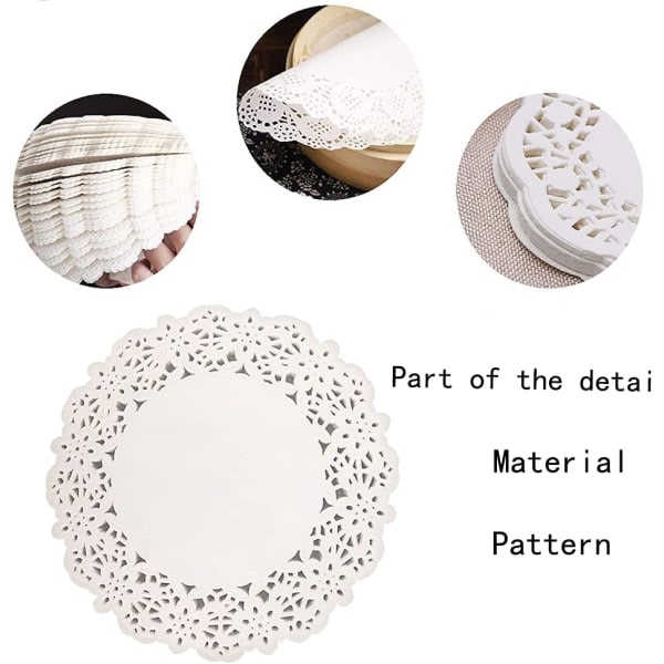 300 Sheets White Lace Paper, Cake Paper (White)