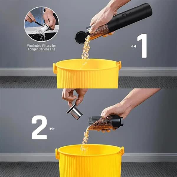 Cordless Car Vacuum Cleaner, 4-in-1 Mini Portable Vacuum Cleaner, High Power 19000Pa, Black Cordless Handheld Vacuum Cleaner