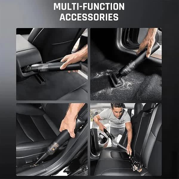 Cordless Car Vacuum Cleaner, 4-in-1 Mini Portable Vacuum Cleaner, High Power 19000Pa, Black Cordless Handheld Vacuum Cleaner