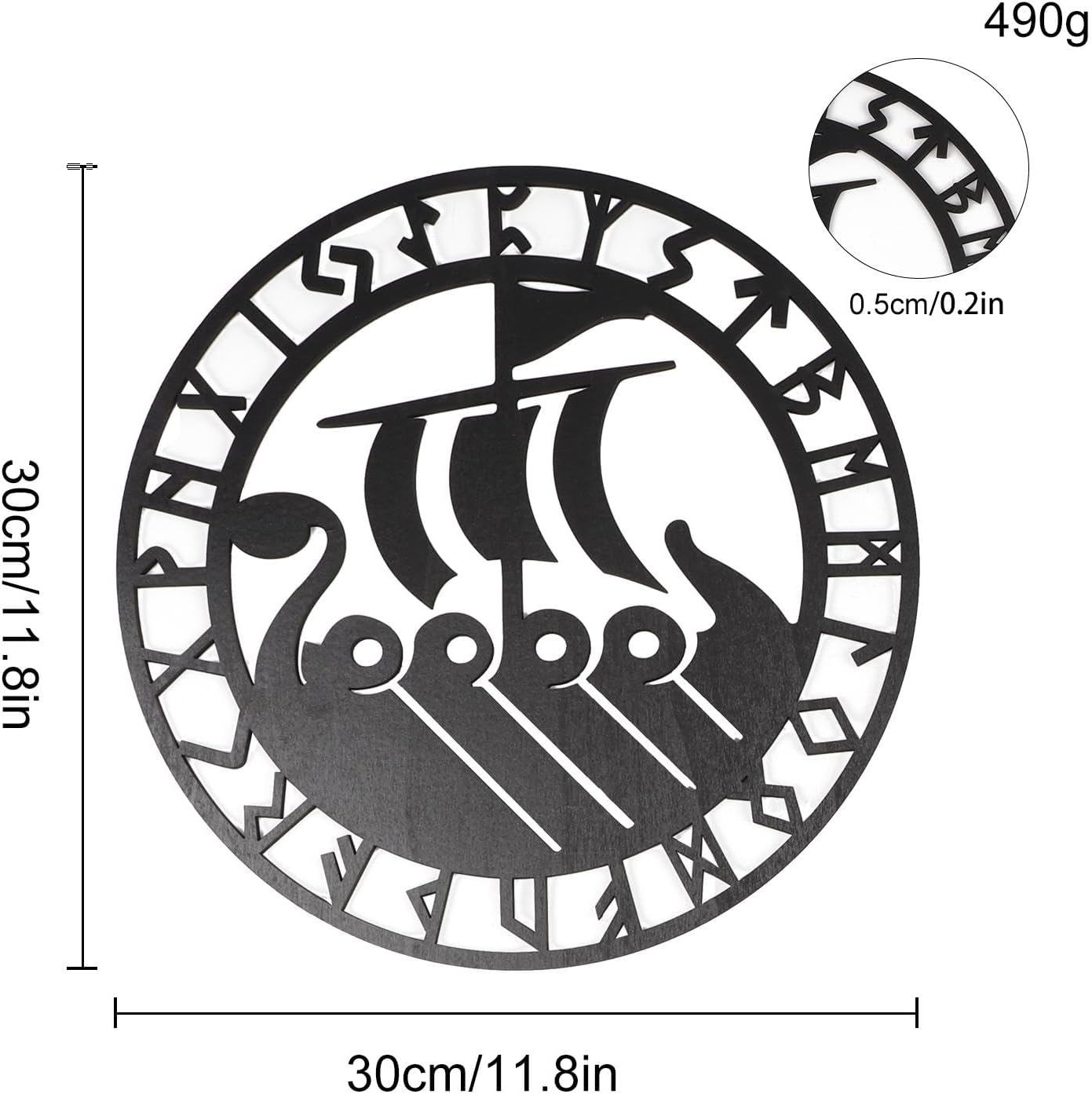 Metallic Viking Wall Art | Nautical Nordic Compass Decor for Bedroom or Living Room