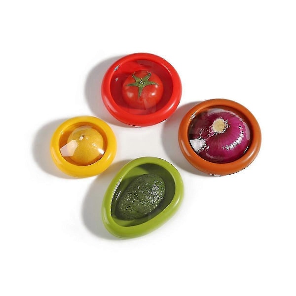 4pcs Pod Compatible with Avocado Lemon Tomato Saver and Storage Reusable Container Food Storage Box As Shown