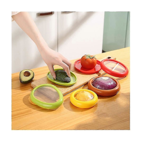 4pcs Pod Compatible with Avocado Lemon Tomato Saver and Storage Reusable Container Food Storage Box As Shown