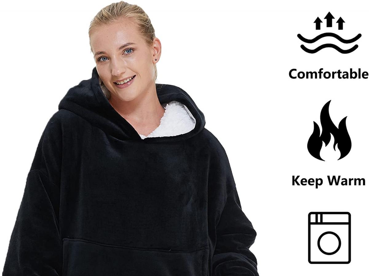 Snuggie Oversized Blanket Hoodie Dark Blue