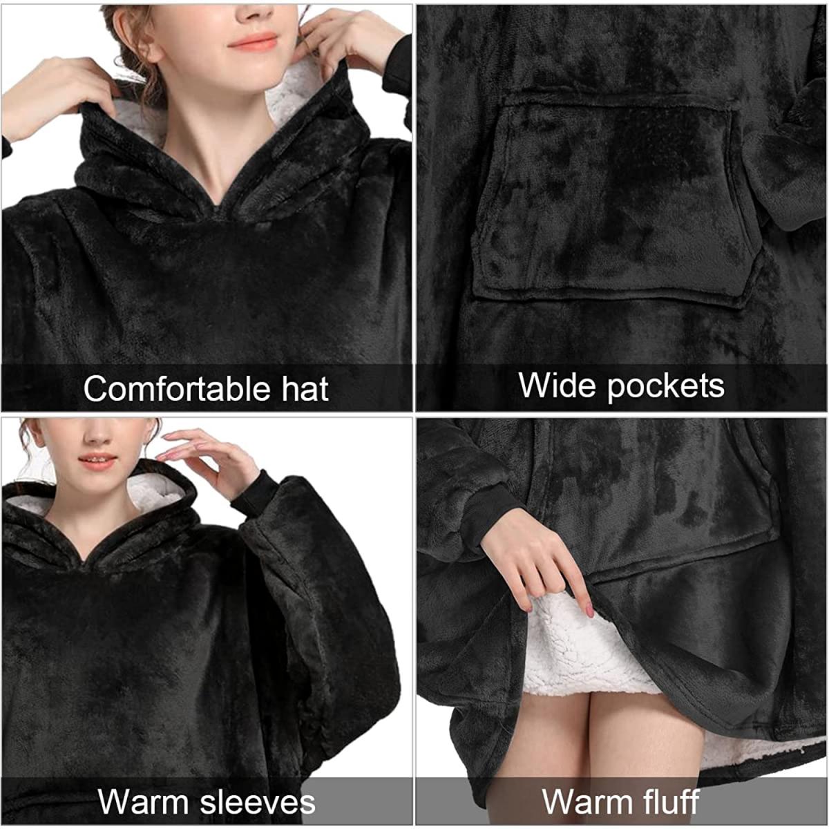 Snuggie Oversized Blanket Hoodie Dark Blue