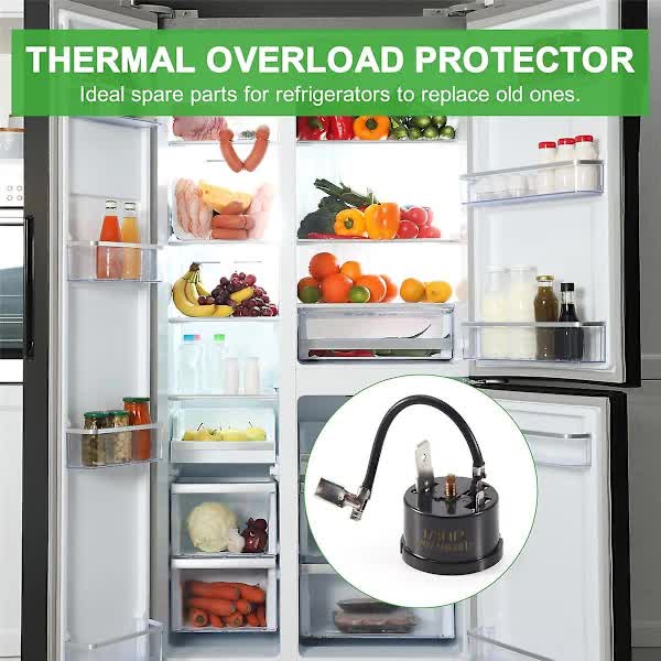 [CA] Compressor Thermal Overload Protector for Hx1/3HP Refrigerator Black