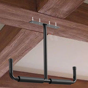 Garage Ceiling Storage Hook Steel, Heavy Duty Storage Rack for Hanging Wood, Bikes, Tools, Timber, Snowboard, Fishing Rods, Sturdy Storage System White
