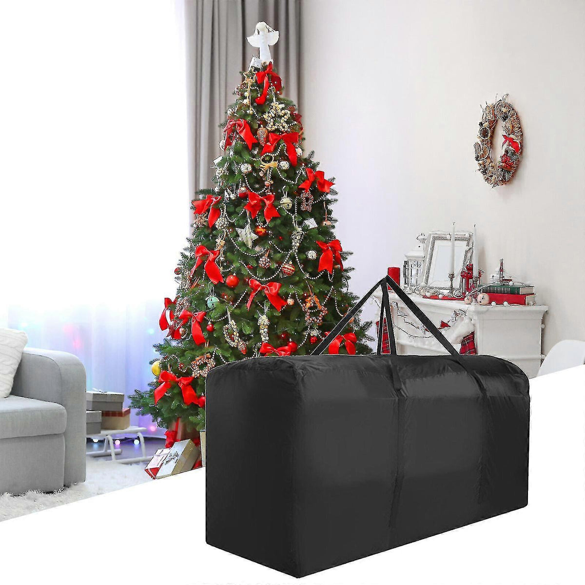 Large Christmas Tree Storage Bag, Heavy Duty Waterproof Oxford Cloth, Christmas Decoration Storage with Handle_qcx 122*39*55CM