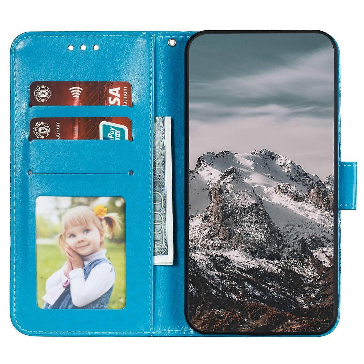 Samsung Galaxy A56 5G Case - PU Leather Mandala Embossed Wallet Case Multicolor_yux Multicolor Blue