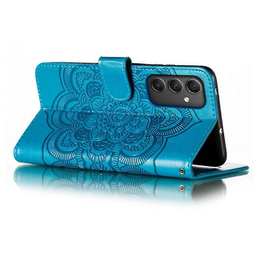 Samsung Galaxy A56 5G Case - PU Leather Mandala Embossed Wallet Case Multicolor_yux Multicolor Blue