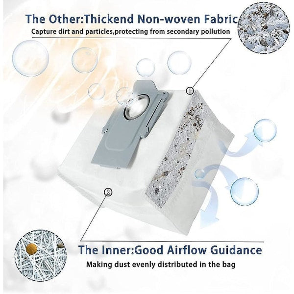 12-pack vacuum cleaner bags for Roborock Q7 Max /q7 Max+ / Q7 Max Plus