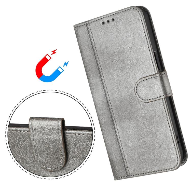 Samsung Galaxy A17 5G Case in Retro Leather with Line Stitching Grey_max Grey