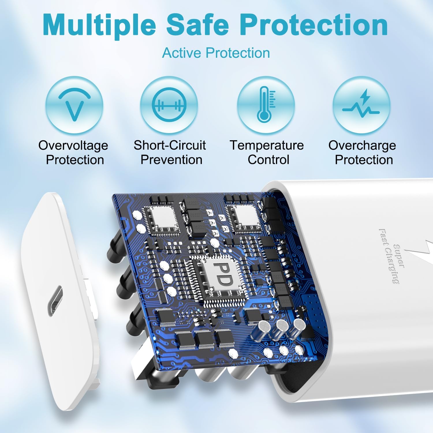25W USB C Fast Charger with 2m Cable for Samsung Galaxy S25 S24 Ultra/S23/S22 Ultra/S22+/S21 FE 5G/S20/S10/S9/A52S/A55 5G/A13/Note20, Type C Connector