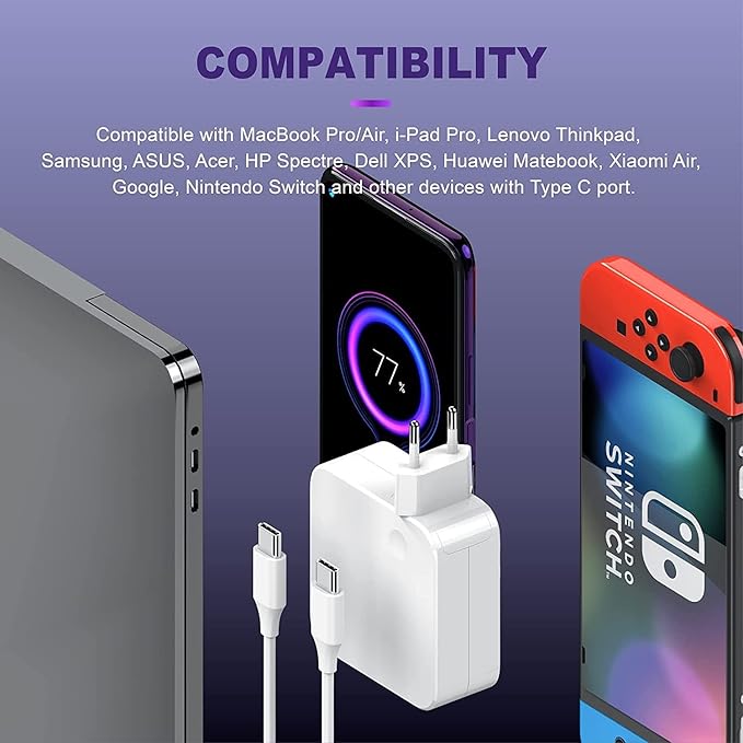 100W 96W USB C Charger for MacBook Pro 13/14/15 inch 202