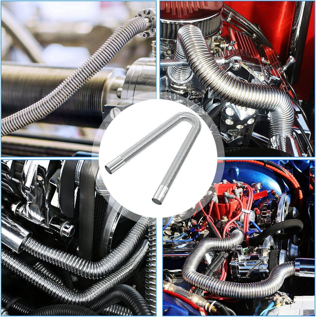 Exhaust pipe for parking heater, 60 cm stainless steel exhaust pipe car exhaust pipe with 2 stainless steel clamps for diesel heater_sai 60cm