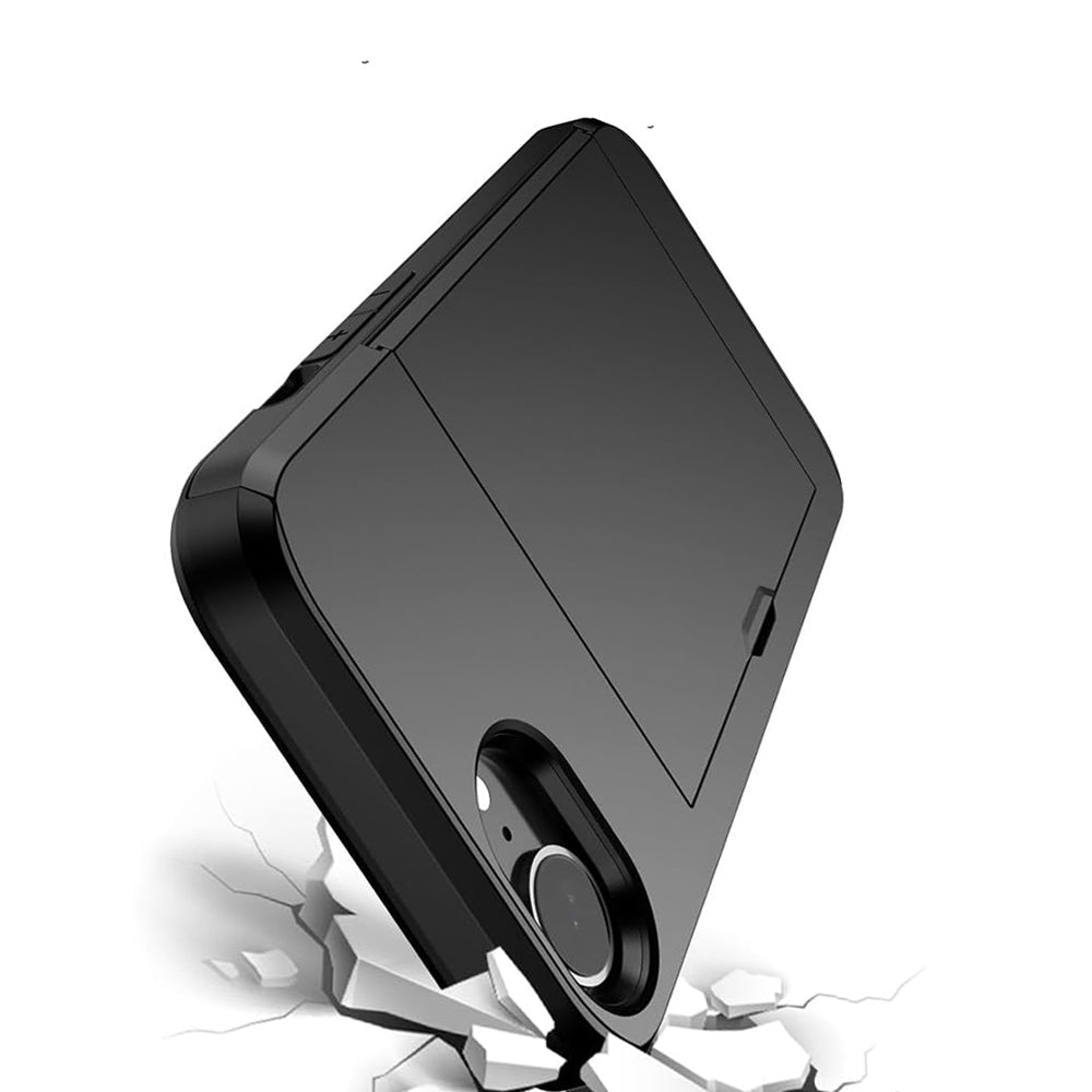 iPhone 16E case with card holder Black Black_yux