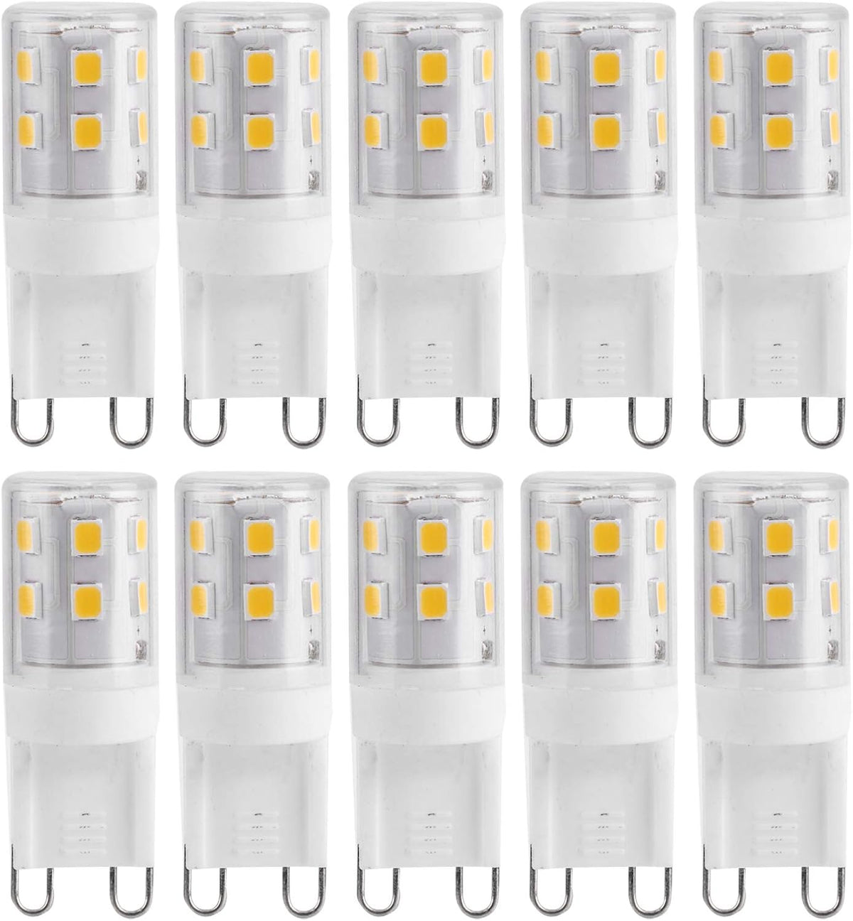 10pcs G9 2W 16LED Mini LED Bulbs, Ceramic Base, Eye Protection, Dimmable Design, Energy Saving Equivalent to 30 Watt Halogen