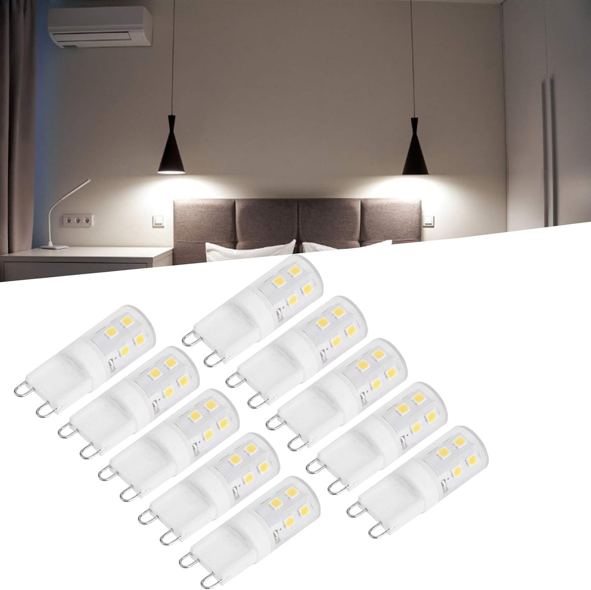 10pcs G9 2W 16LED Mini LED Bulbs, Ceramic Base, Eye Protection, Dimmable Design, Energy Saving Equivalent to 30 Watt Halogen