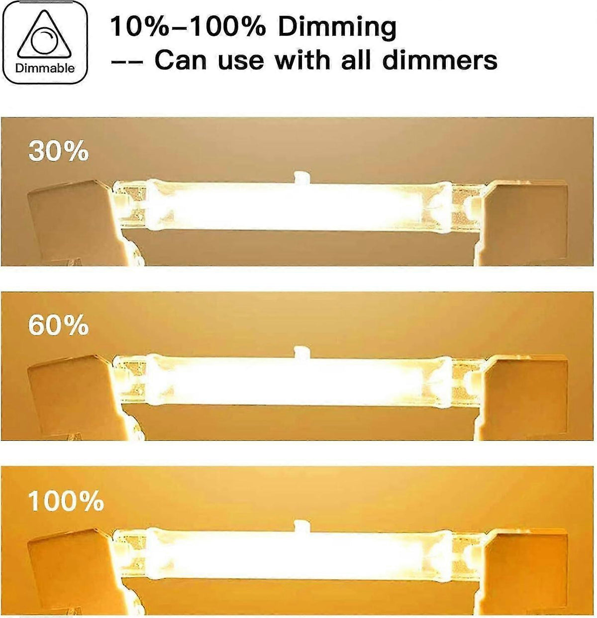 Set of 5 R7s Halogen Bulb 78mm 80w 230v, R7s Halogen Rod 78mm, R7s Halogen Bulb Dimmable Halogen Rod Bulb For Construction Site Floodlights