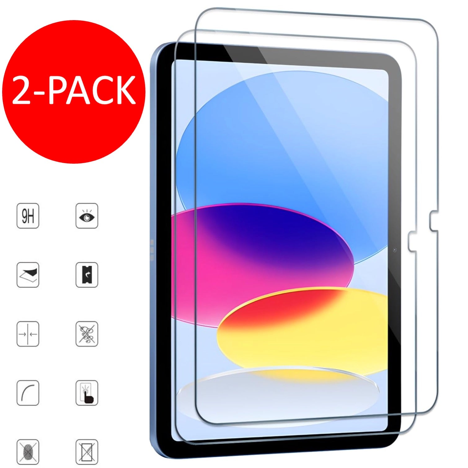 2-PACK iPad (A16) gen 11 2025 screen protector tempered glass 9H transparent