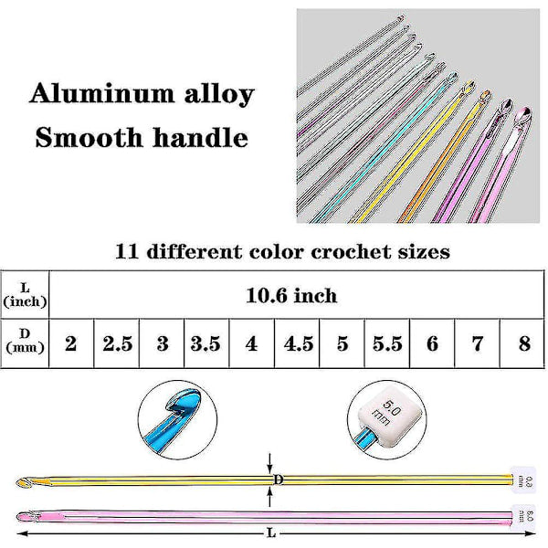 23-piece Tunisian crochet hook set with pearl, carbonized bamboo crochet hook [CO]