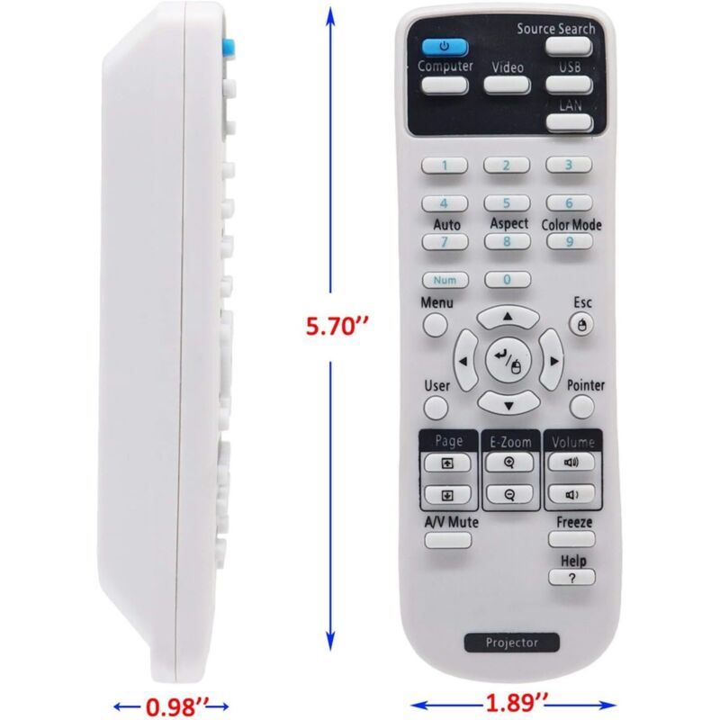 Epson Projector Remote Control Compatible with EB S02 S02H S11 S110 S11H S12 W01 W02 W12 X02 X11 X11H X12 X14 X15 420 425W 430 435W 470 475W 480 485