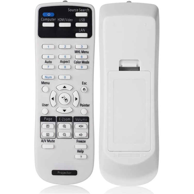 Epson Projector Remote Control Compatible with EB S02 S02H S11 S110 S11H S12 W01 W02 W12 X02 X11 X11H X12 X14 X15 420 425W 430 435W 470 475W 480 485