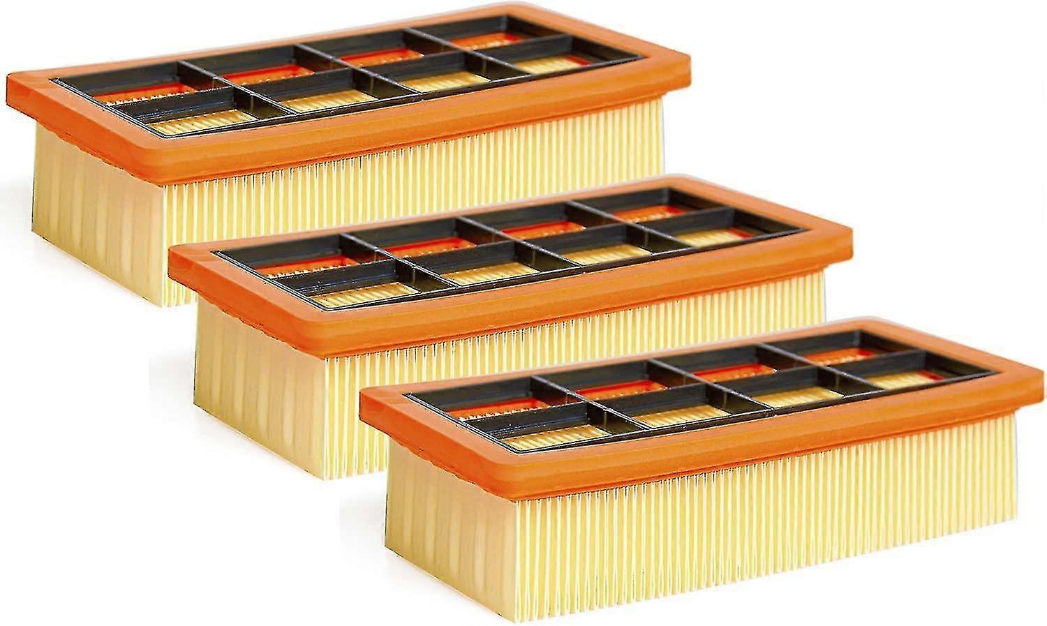 3-pack flat pleated filter for Kärcher vacuum cleaners AD 3200, AD 3 Premium and AD 4 Premium, 6.415-953.0 [BR]_jar
