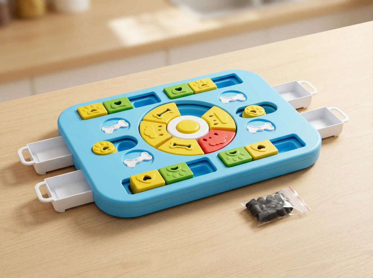 Interactive Dog Puzzle Toy – Slow Feeder &amp; Treat Dispenser-Blue