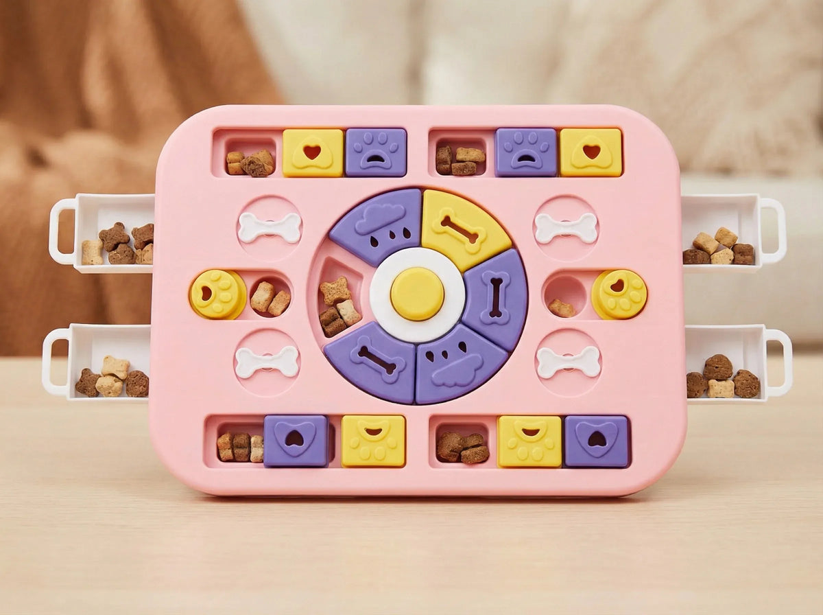 Interactive Dog Puzzle Toy – Slow Feeder &amp; Treat Dispenser-Pink