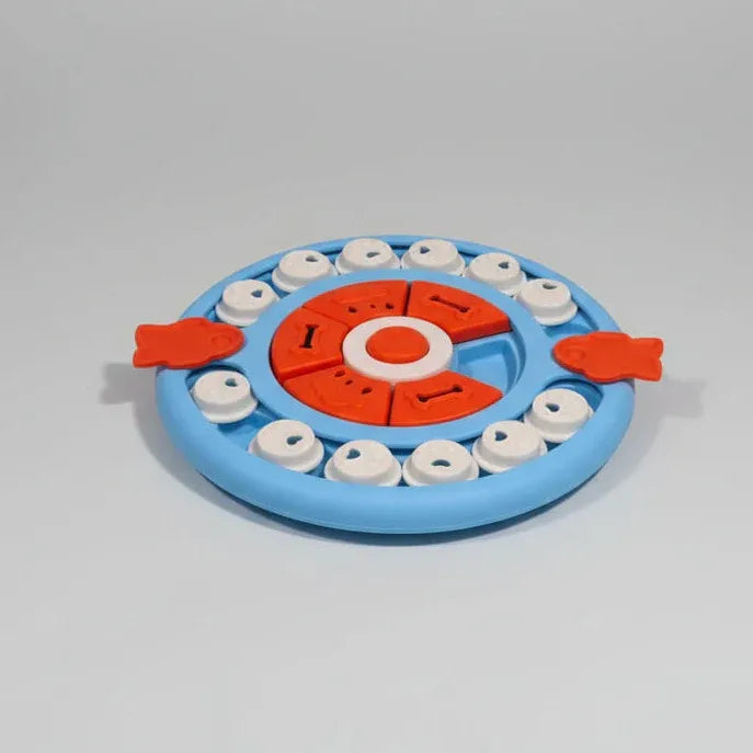 Pizza Puzzle Treat Toy for Dogs &amp; Cats – Interactive Slow Feeder-Blue