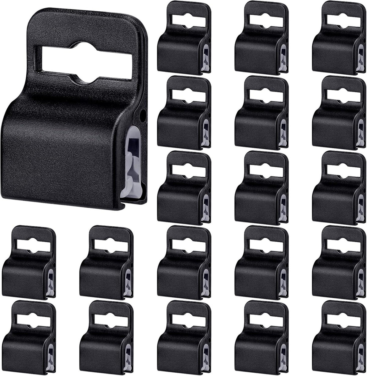 20 Black Card Holder Clips for ID Cards &amp; Access Passes