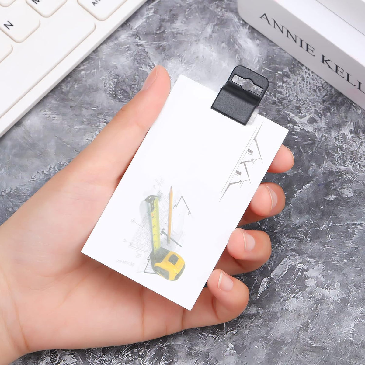 20 Black Card Holder Clips for ID Cards & Access Passes