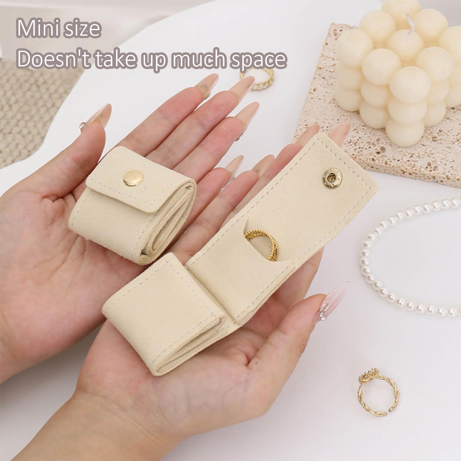 3-Piece Foldable Jewelry Organizer Case for Necklaces and Rings