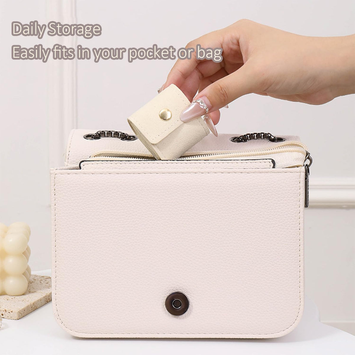 3-Piece Foldable Jewelry Organizer Case for Necklaces and Rings