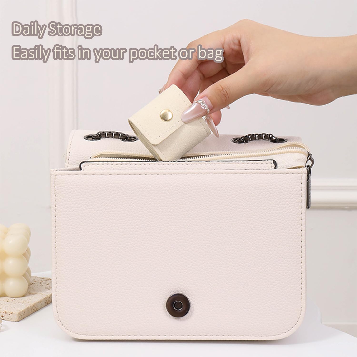 3-Piece Foldable Jewelry Organizer Case for Necklaces and Rings