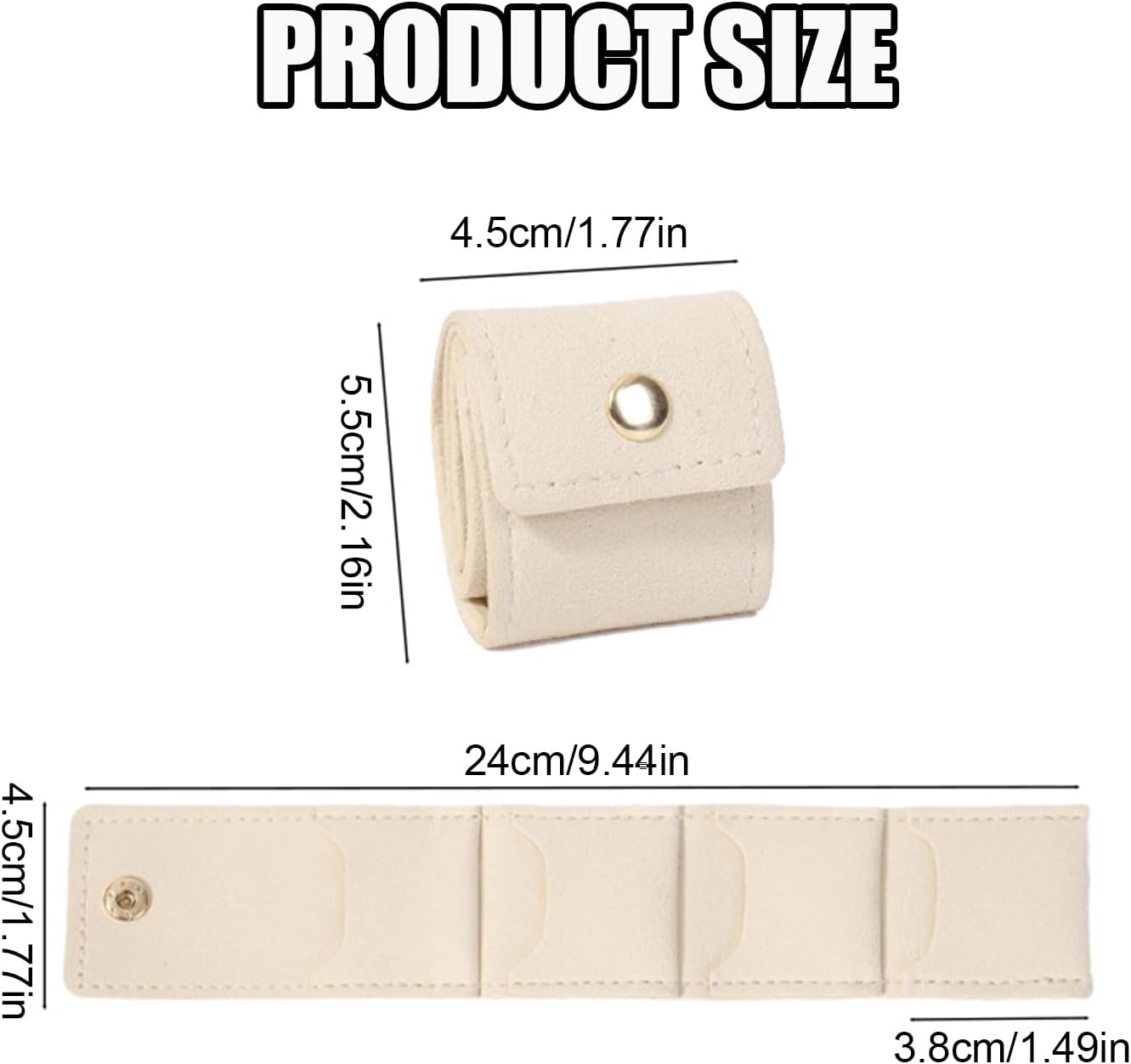 3-Piece Foldable Jewelry Organizer Case for Necklaces and Rings