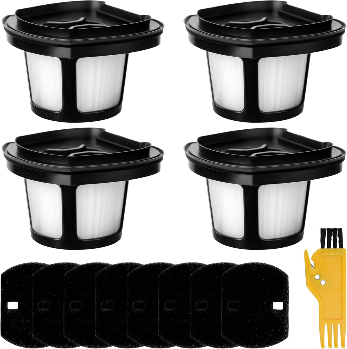2390A 2284W Vacuum Filter Replacement for Bi-ssell Pet Hair Eraser Filter Hand Vac 2390, 2389, 2284W Compare to Parts # 1614212 1614203 1614204, 4-Pack